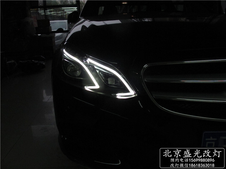 奔馳E200/E260/E320改原廠豪華智能隨動LED照明大燈