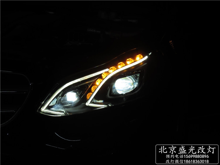 奔馳E200/E260/E320改原廠豪華智能隨動LED照明大燈