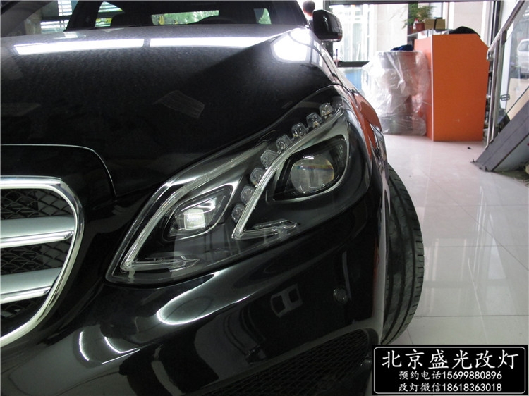 奔馳E200/E260/E320改原廠豪華智能隨動LED照明大燈