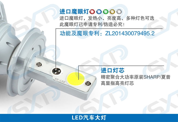 帶風(fēng)扇汽車LED大燈遠(yuǎn)近光燈泡改裝H1 H4 H7 H11 H8 9005 9006 HB3