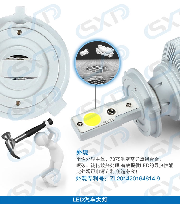 帶風(fēng)扇汽車LED大燈遠(yuǎn)近光燈泡改裝H1 H4 H7 H11 H8 9005 9006 HB3