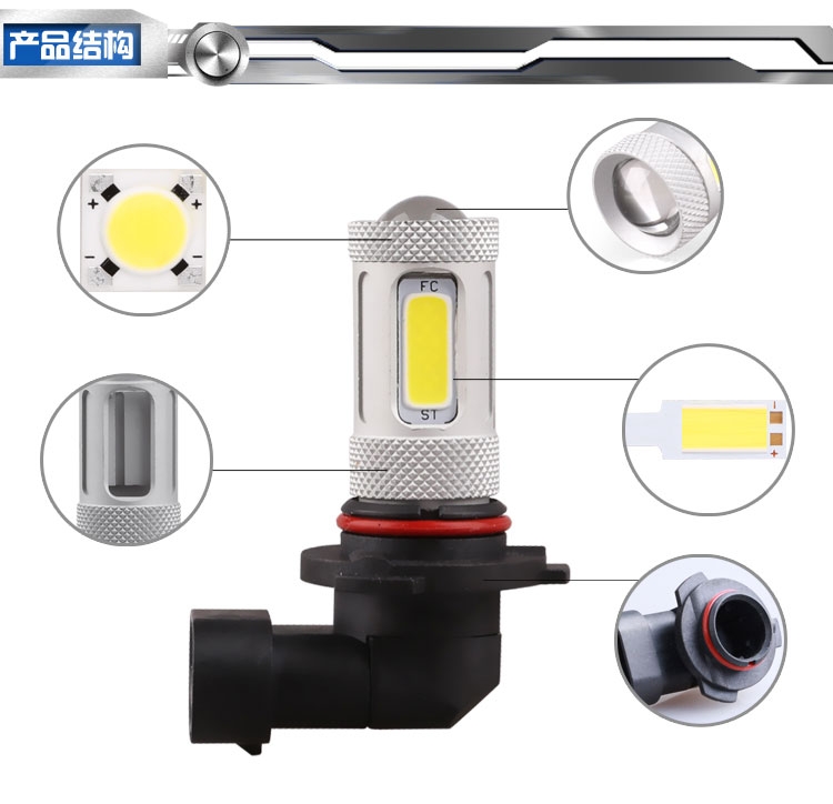 led汽車前霧燈9005 8006霧燈燈泡超亮汽車改裝配件 cob led汽車防霧燈