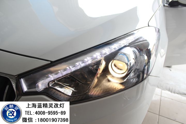 上海起亞K3改燈 上海起亞K3車燈改裝 起亞K3改Q5雙光透鏡歐司朗氙氣大燈 K3車燈不亮怎么辦？ K3改燈多少錢？