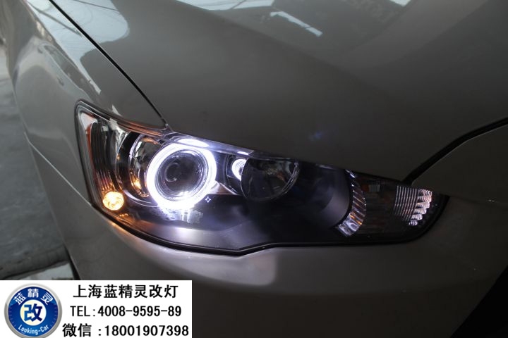 上海翼神改燈 上海翼神車燈改裝 翼神改Q5雙光透鏡歐司朗氙氣大燈 寶山改燈