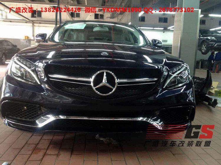 14奔馳C級(jí)C260 C200 C180 W205改裝AMG大包圍前杠中網(wǎng)尾翼排氣管
