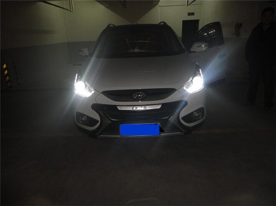 现代ix35大灯总成升级，潍坊无限动力汽车改装，改灯