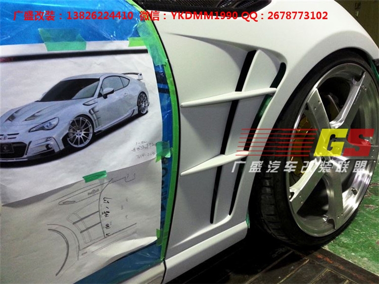 豐田GT86改裝ROWEN葉子板碳纖維包圍86改裝大包圍排氣管尾翼后唇