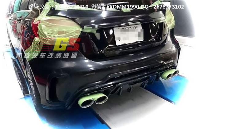 奔馳A級W176改裝ROWEN大包圍尾翼排氣管A180 A260 A45 改裝小包圍