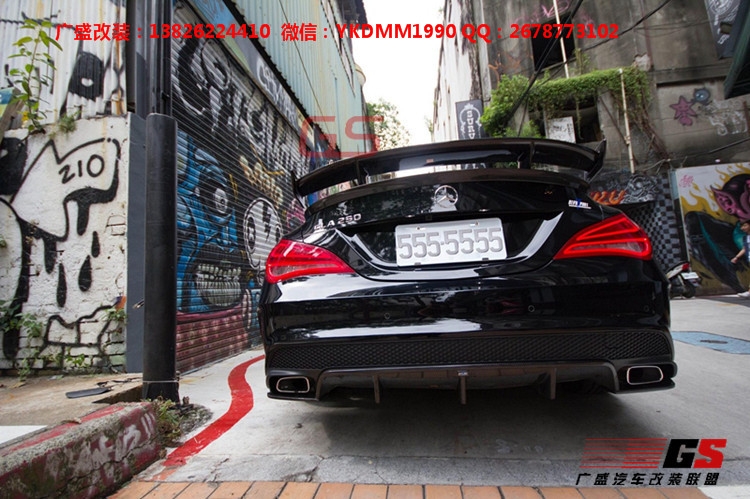 奔馳CLA改裝碳纖維尾翼 Revozport款包圍W117 CLA45 CLA250大包圍