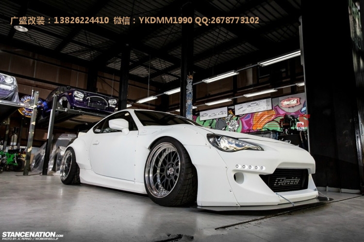 豐田GT86改裝Greddy Rocket bunny寬體二代大包圍碳纖維前唇排氣