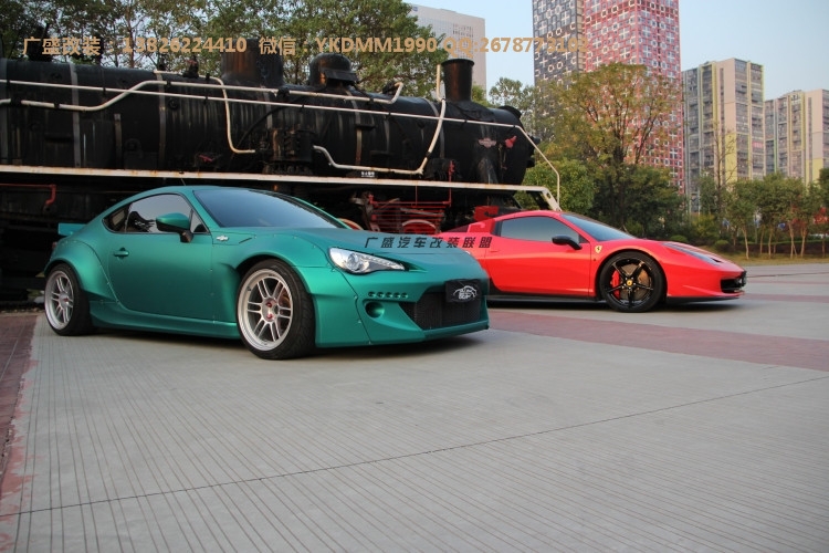 豐田GT86改裝Greddy Rocket bunny寬體二代大包圍碳纖維前唇排氣