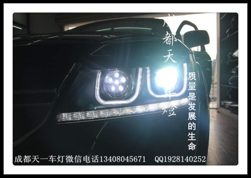 成都道奇酷威車燈改裝雙U日行燈總成|成都酷威改車燈