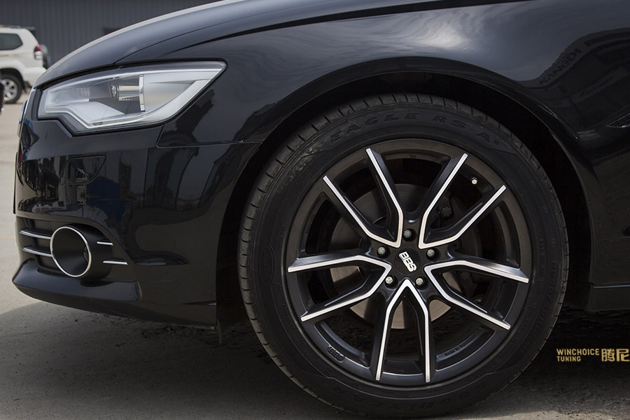 Audi 奧迪 C7 A6L 升級 BBS XA 亞光黑色 19寸輪轂 RS6 中網(wǎng)后視鏡殼 騰尼雙邊四出排氣