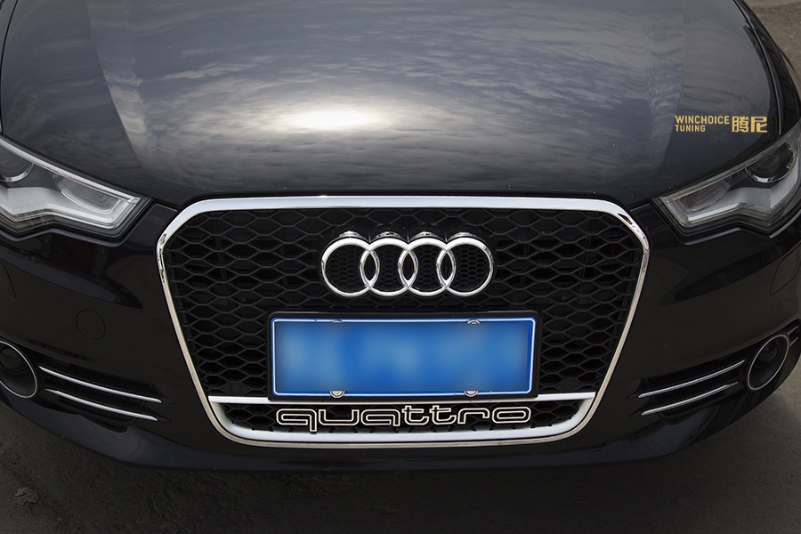 Audi 奥迪 C7 A6L 升级 BBS XA 亚光黑色 19寸轮毂 RS6 中网后视镜壳 腾尼双边四出排气