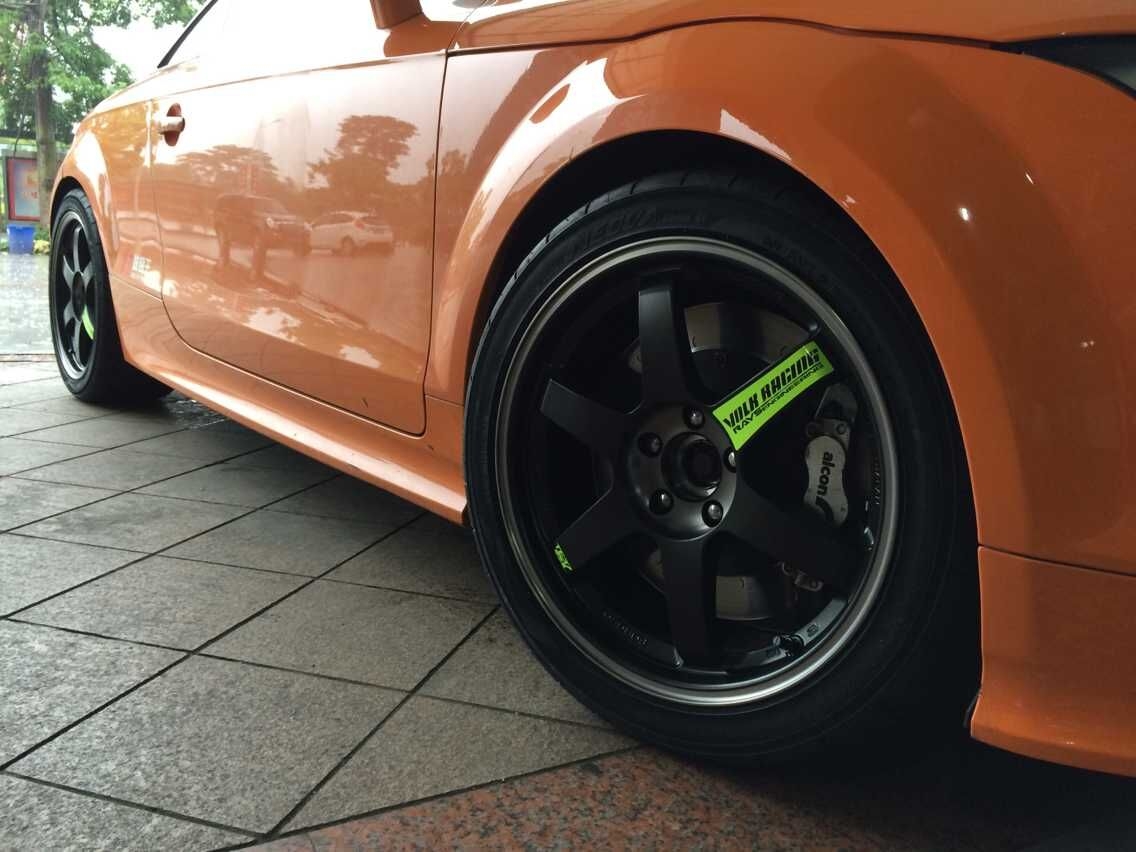 RAYS TE37SL限量版黑色綠標裝奧迪TTS
