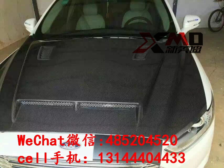 13-14新款福特蒙迪歐改裝碳纖引擎蓋 最新蒙迪歐碳纖開孔機蓋
