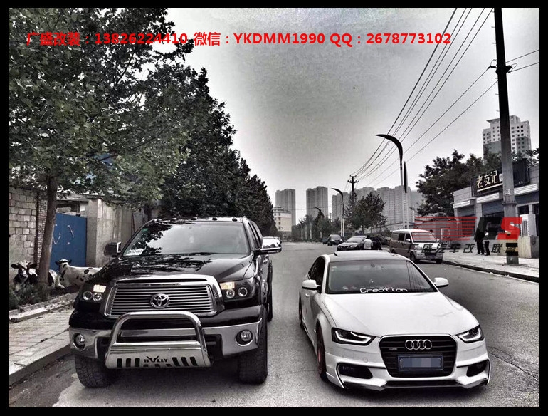 奧迪A4L改裝小包圍 B9改裝大包圍 奧迪A4L尾翼 前唇 排氣管WALD款