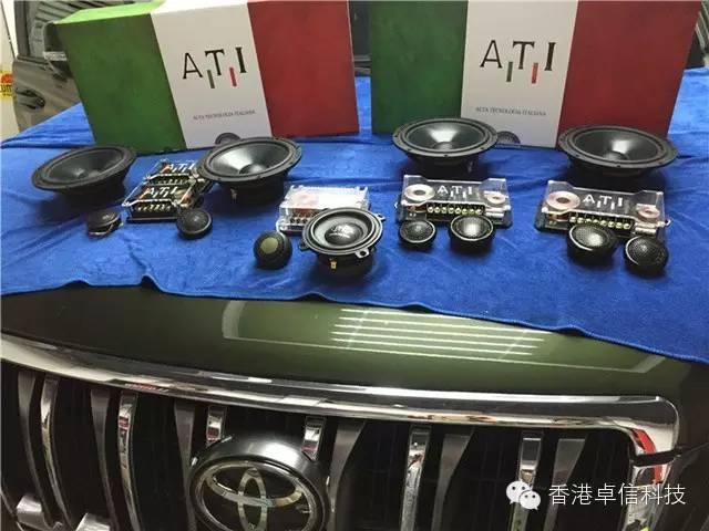 南通市啟東市專業(yè)汽車音響改裝店豐田霸道升級意大利ATI精巧套裝喇叭