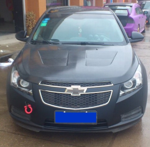 壽光汽車改色貼膜，壽光全車貼色膜，科魯茲黑衣騎士改色作業(yè)