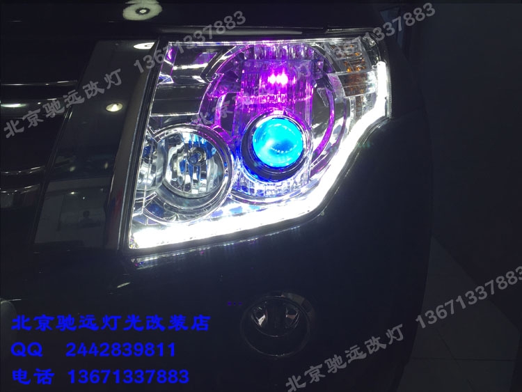 帕杰羅V93改裝車燈 海拉五代改裝透鏡 增亮車燈