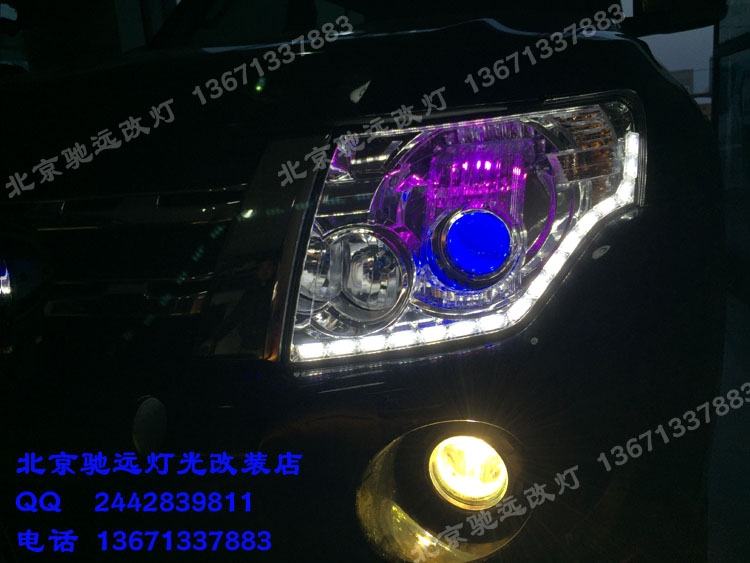 帕杰羅V93改裝車燈 海拉五代改裝透鏡 增亮車燈
