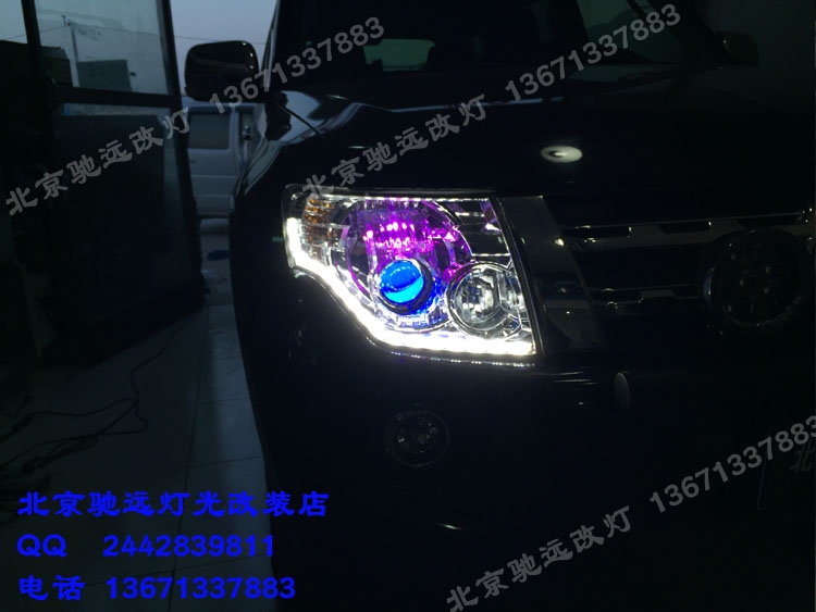 帕杰羅V93改裝車燈 海拉五代改裝透鏡 增亮車燈