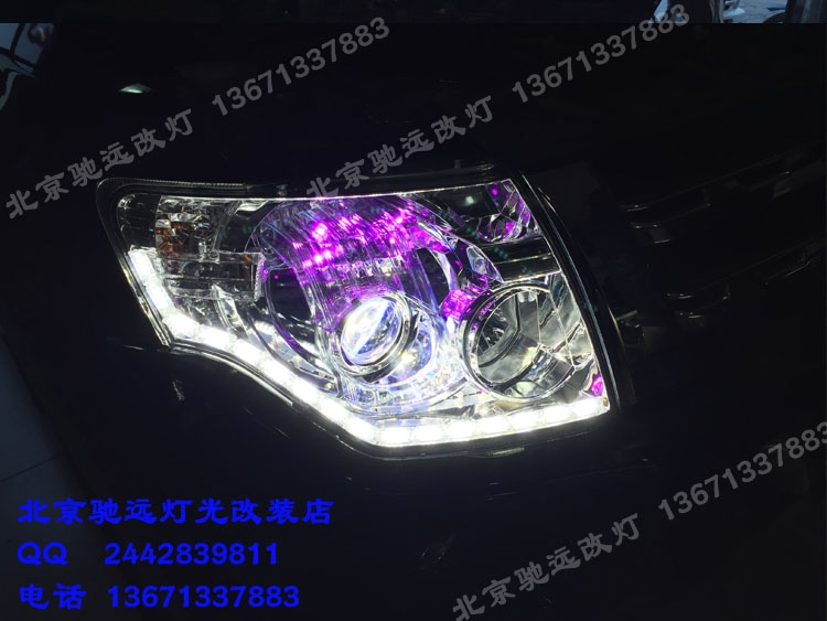 帕杰羅V93改裝車燈 海拉五代改裝透鏡 增亮車燈