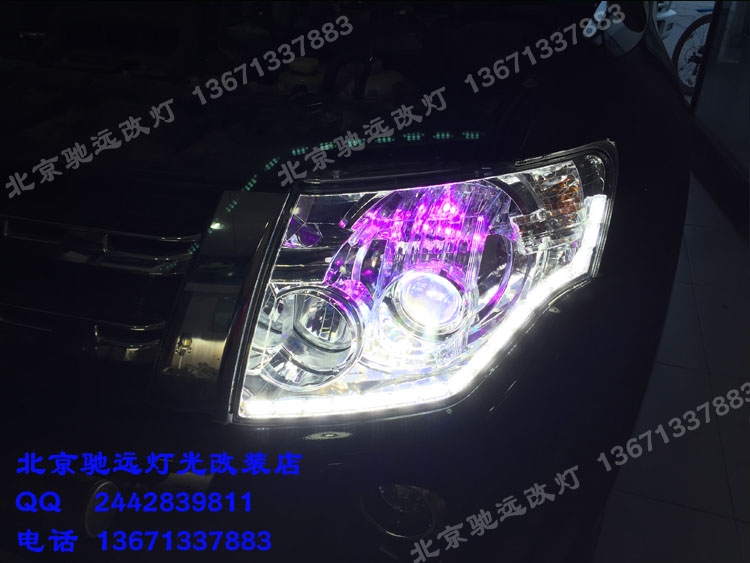 帕杰羅V93改裝車燈 海拉五代改裝透鏡 增亮車燈