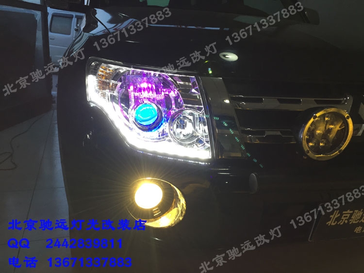 帕杰羅V93改裝車燈 海拉五代改裝透鏡 增亮車燈