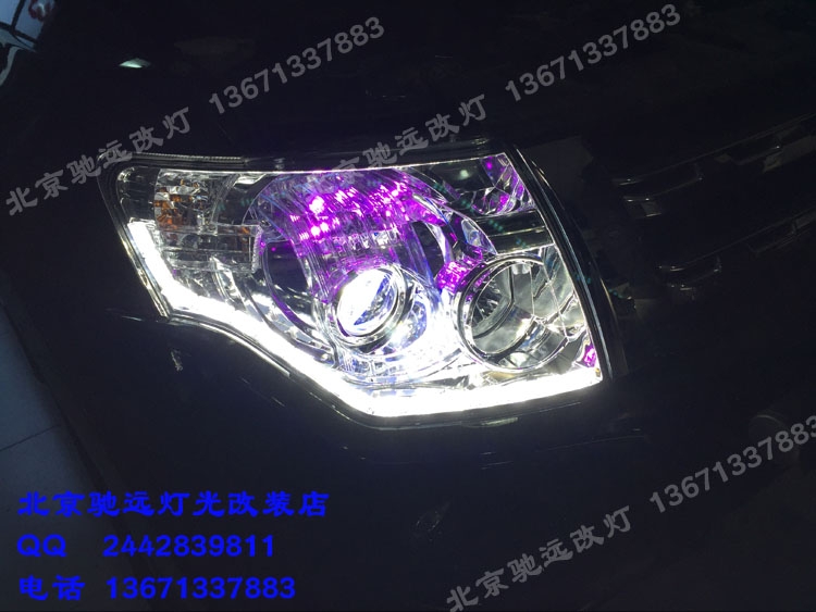 帕杰羅V93改裝車燈 海拉五代改裝透鏡 增亮車燈