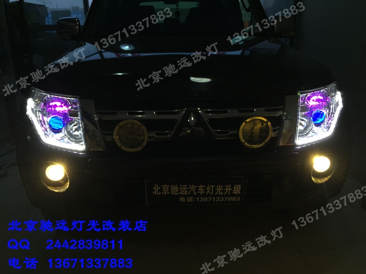 帕杰羅V93改裝車燈 海拉五代改裝透鏡 增亮車燈