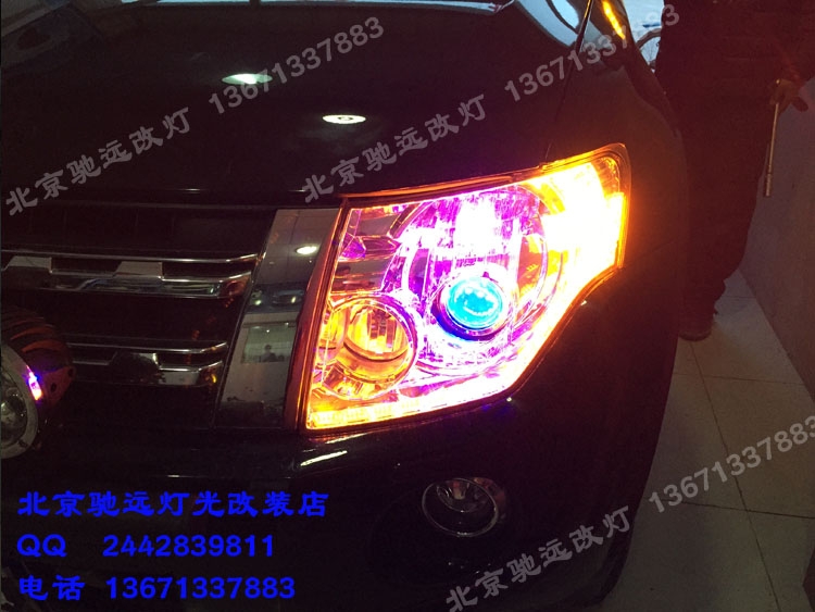帕杰羅V93改裝車燈 海拉五代改裝透鏡 增亮車燈