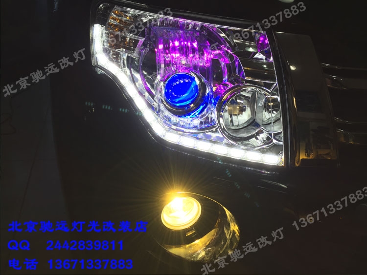 帕杰羅V93改裝車燈 海拉五代改裝透鏡 增亮車燈