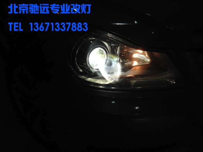 奔馳C200 車燈改裝 改燈增亮奧迪Q5小糸透鏡
