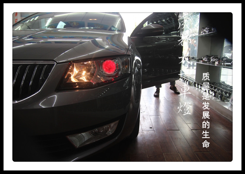 成都15款斯柯達明銳改車燈|成都明銳車燈改裝日行燈
