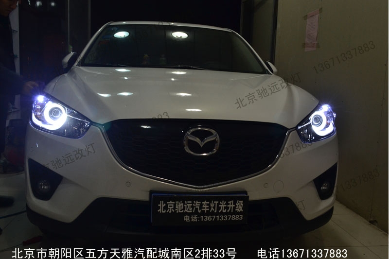 馬自達(dá)CX-5改裝車燈 燈光增亮 奧迪Q5小糸透鏡