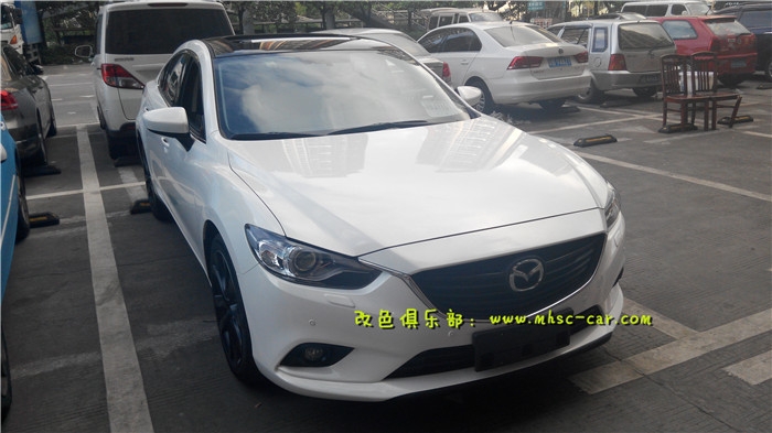 阿特茲貼黑頂 車頂貼黑膜 黑色全景天窗貼膜 噴黑色輪轂 剎車鉗改顏色 紅色剎車鉗