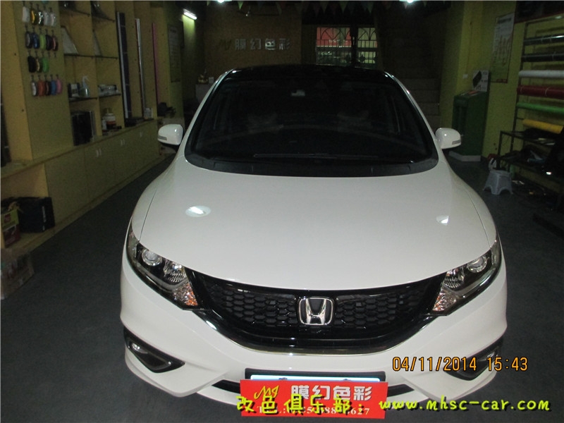 本田杰德貼黑頂 車頂貼亮黑膜 全景天窗貼膜