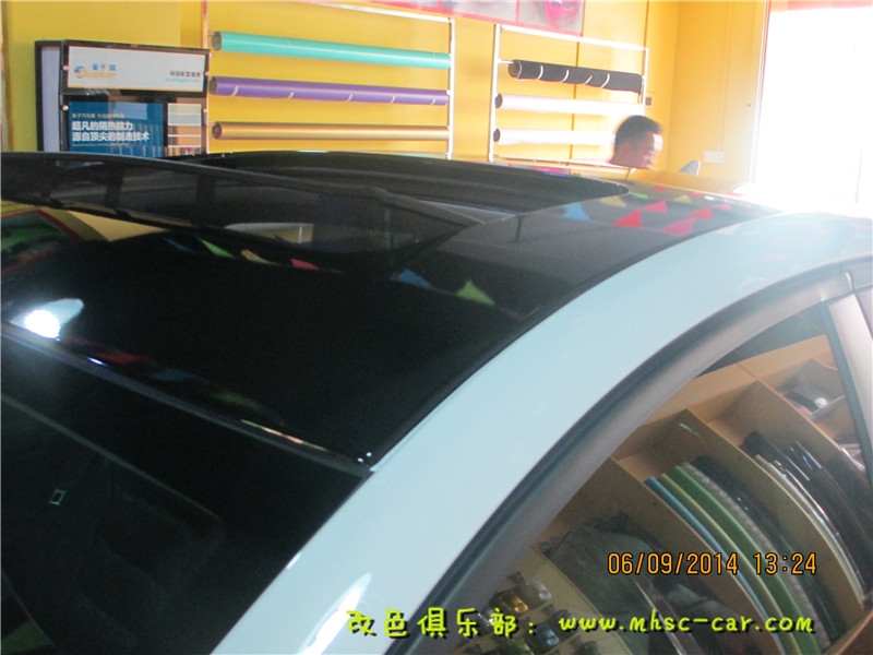 別克君威貼黑頂 黑色車頂膜 車頂貼亮光黑色膜 全景天窗貼膜