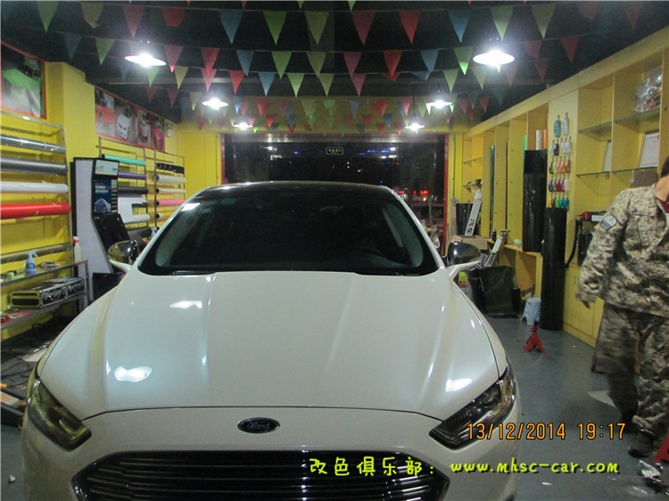 福特新蒙迪歐貼黑頂 黑色車頂膜 全景天窗貼膜