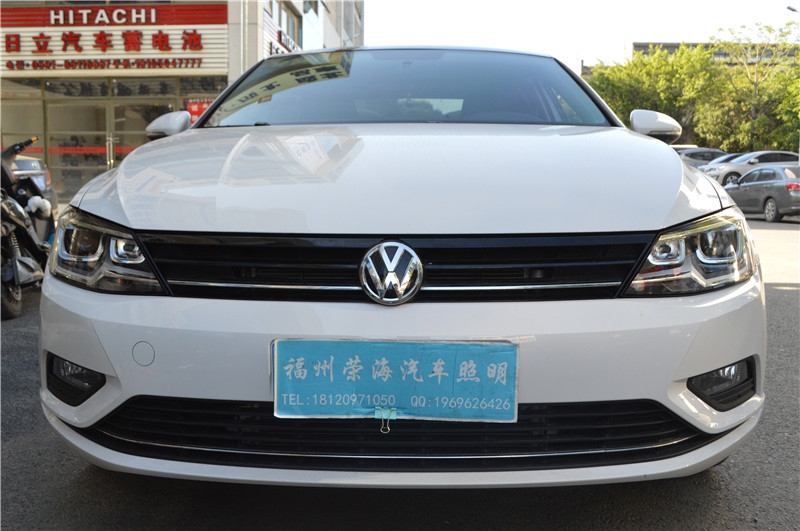 福州汽車改燈 大眾凌渡大燈升級時宇款大燈總成 福州榮海汽車照明