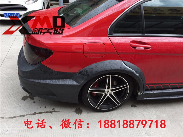 奔馳 W204 C級C180C200C260改裝BLACK SERIES寬體大包圍碳纖機蓋