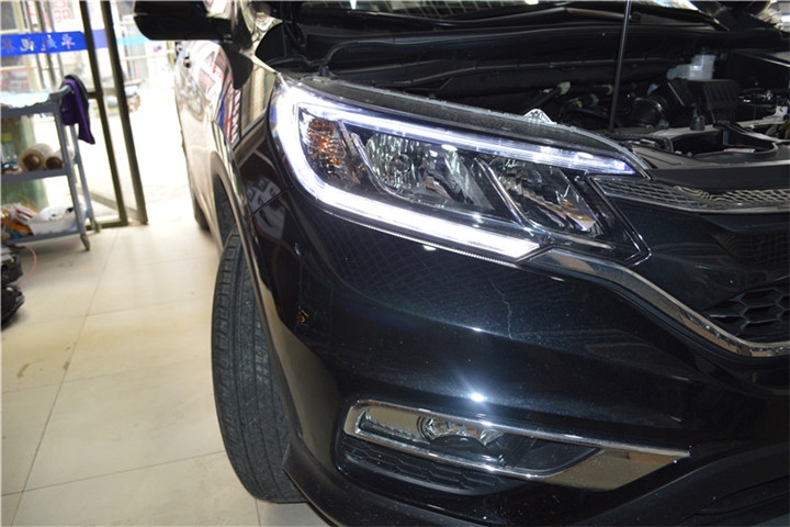 福州汽車改大燈 本田CRV改裝海拉三雙光透鏡漢雷氙氣燈 福州榮海汽車照明