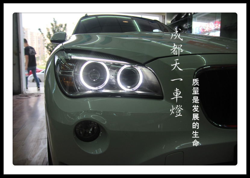 成都寶馬X1改車燈|成都寶馬X1車燈改裝雙光透鏡日行燈