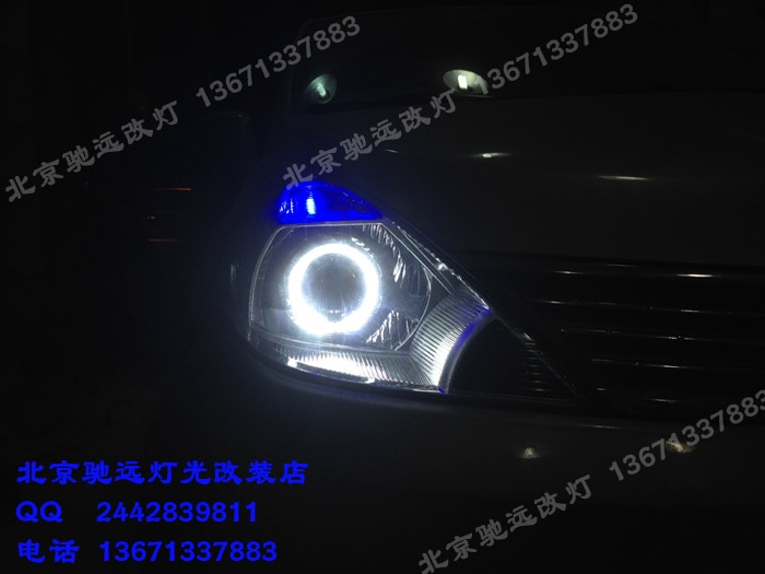 尼桑騏達(dá) 改裝奧迪Q5小糸透鏡 大燈改裝