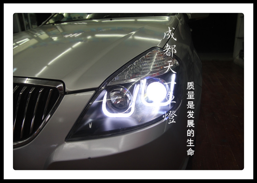 成都別克凱越改車燈|成都凱越車燈改裝雙光透鏡歐司朗氙氣燈