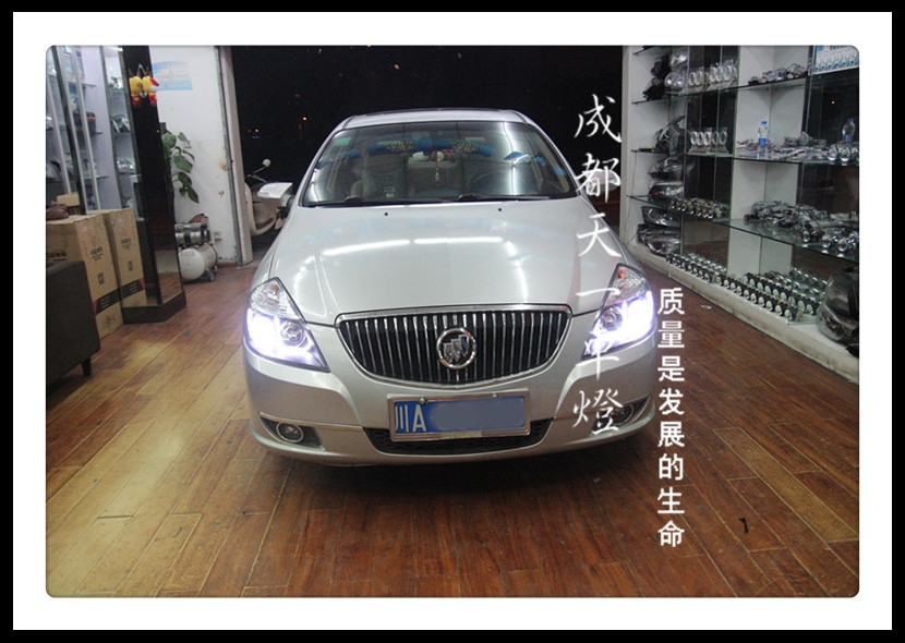成都別克凱越改車燈|成都凱越車燈改裝雙光透鏡歐司朗氙氣燈