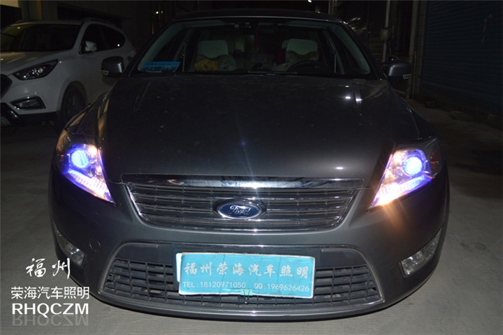 福州汽車改日行燈 福特致勝車燈改裝氙氣燈藍色惡魔眼 福州榮海汽車照明