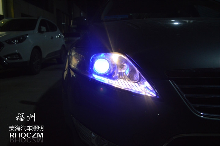 福州汽車改日行燈 福特致勝車燈改裝氙氣燈藍色惡魔眼 福州榮海汽車照明