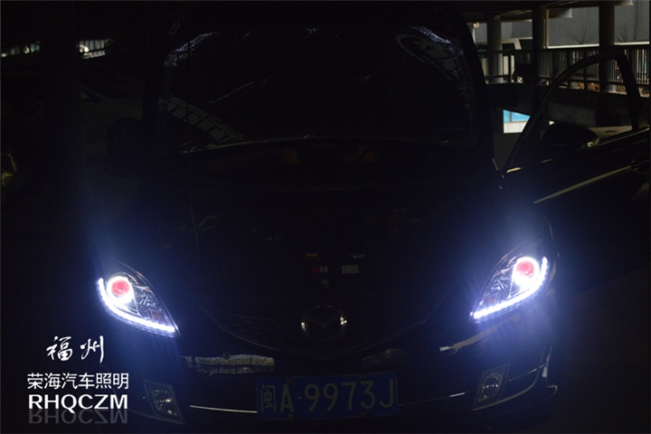 福州改燈 馬自達睿翼汽車大燈燈光升級HID氙氣燈海拉三雙光透鏡 福州榮海汽車照明